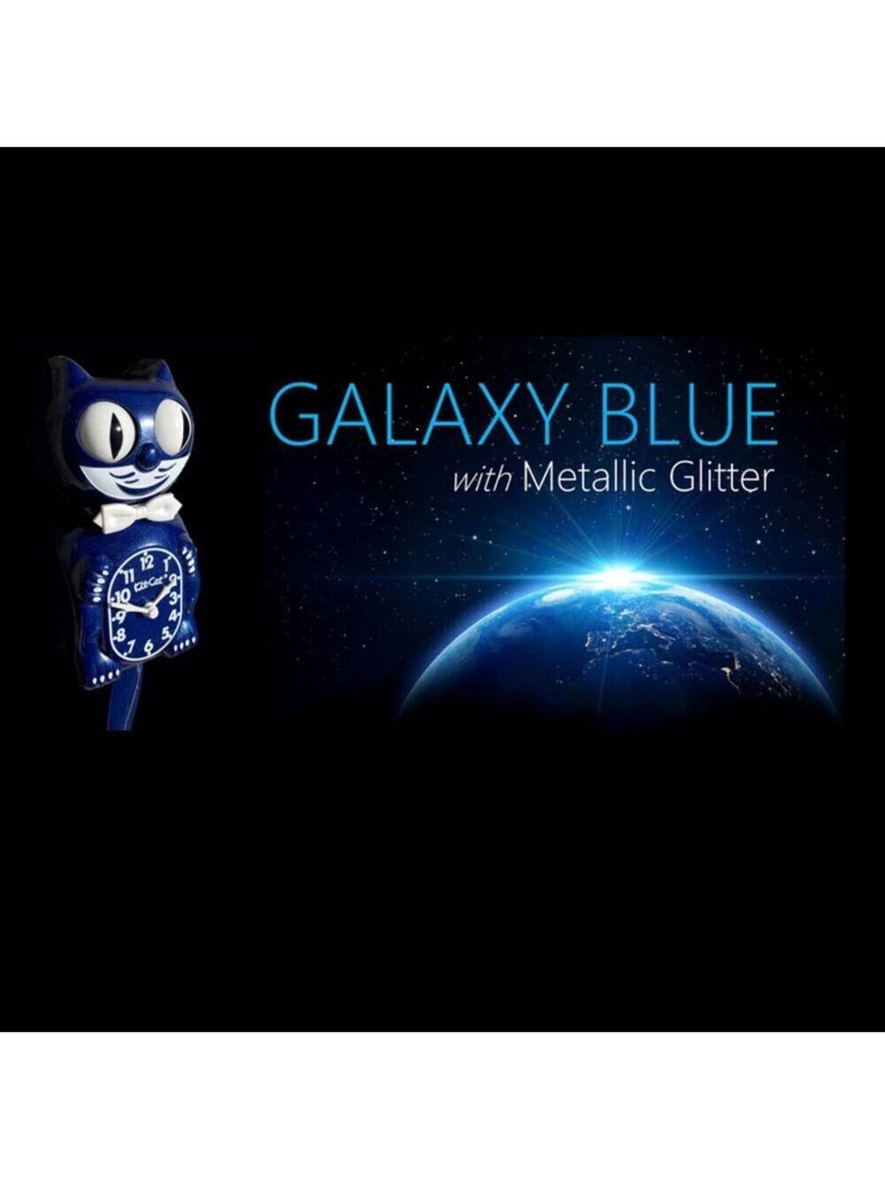 RETIRED Limited Edition Galaxy Blue Kit-Cat Klock clock - Picture 5 of 6